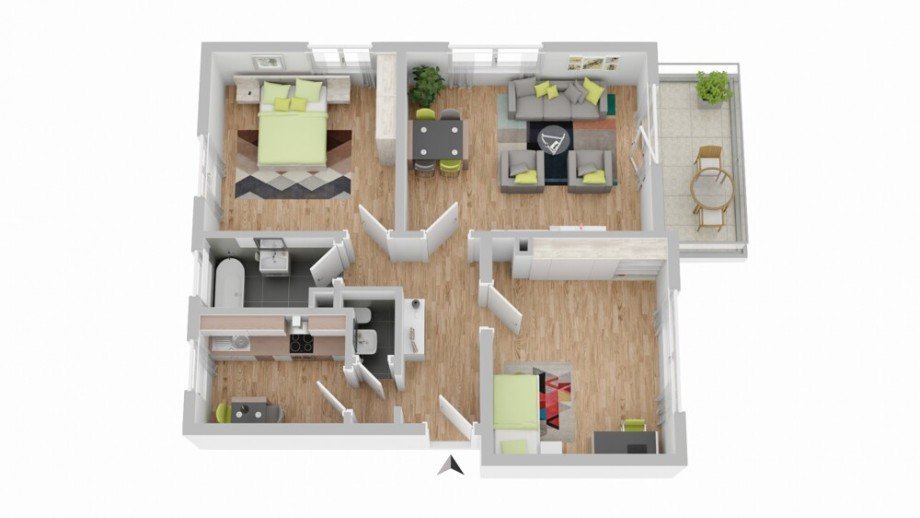 Grundriss Etagenwohnung M�glingen