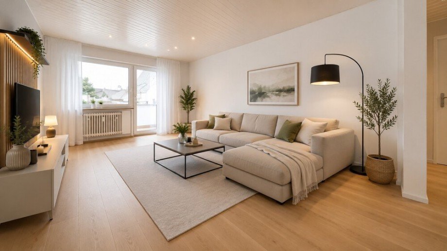 Wohnzimmer_KI bearbeitet Etagenwohnung Asperg