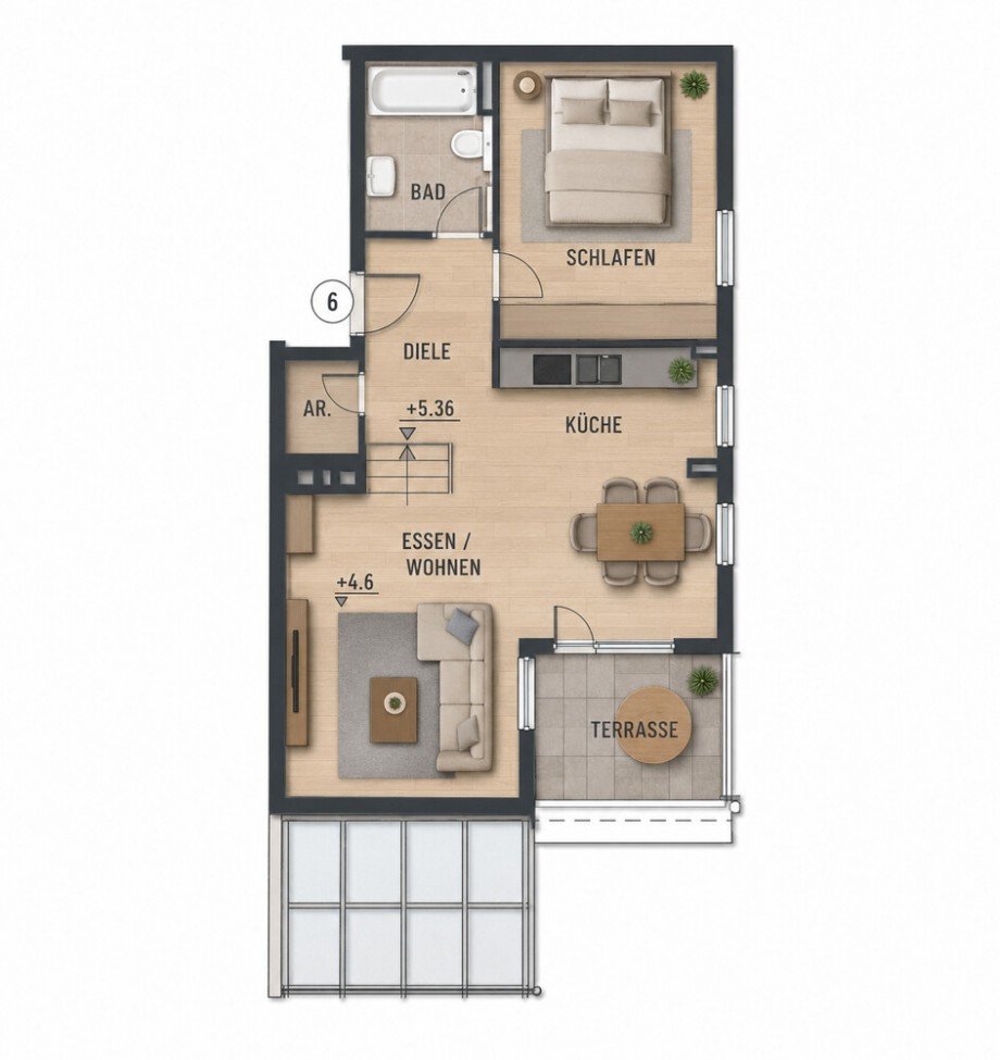 Grundriss Dachgeschosswohnung Beilstein