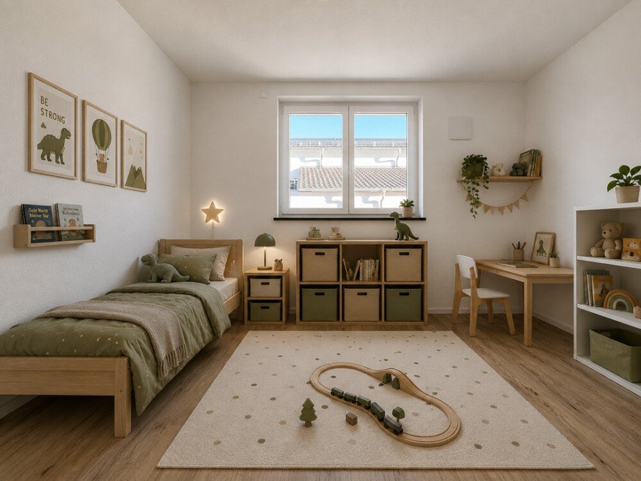 Kinderzimmer - virtuell m�blierte Darstellung Etagenwohnung Beilstein / Schmidhausen