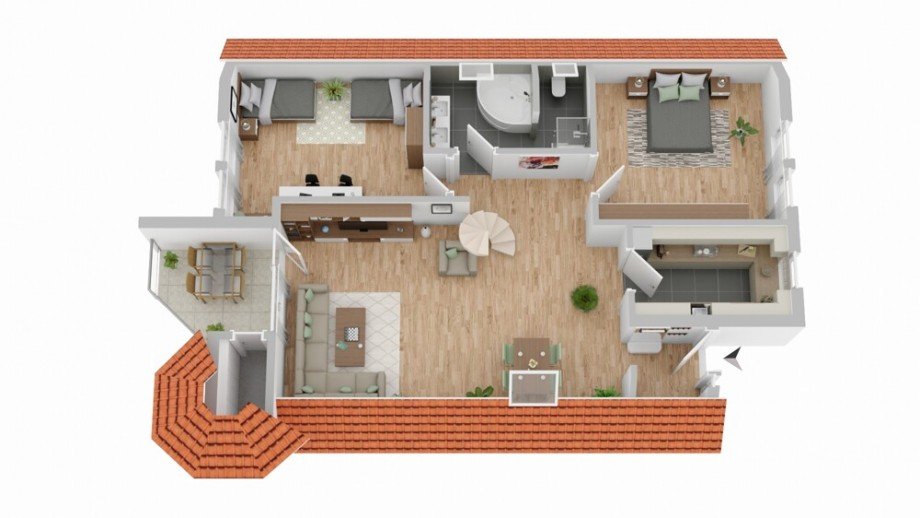 Grundriss_Dachgeschoss Maisonettewohnung Freiberg am Neckar