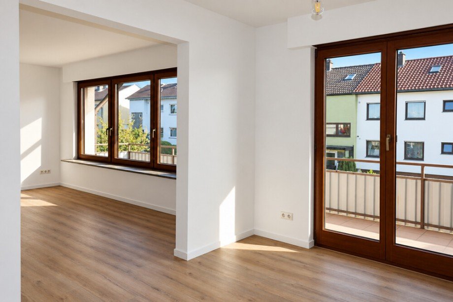 Wohn- Esszimmer mit Zugang zum Balkon Etagenwohnung Sachsenheim