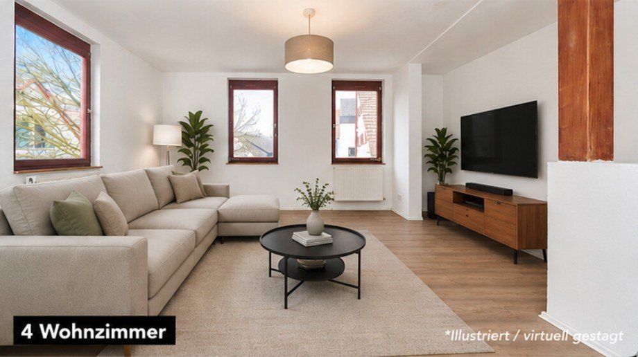 Wohzimmer Virtuell gestagt Etagenwohnung Bietigheim-Bissingen / Bissingen