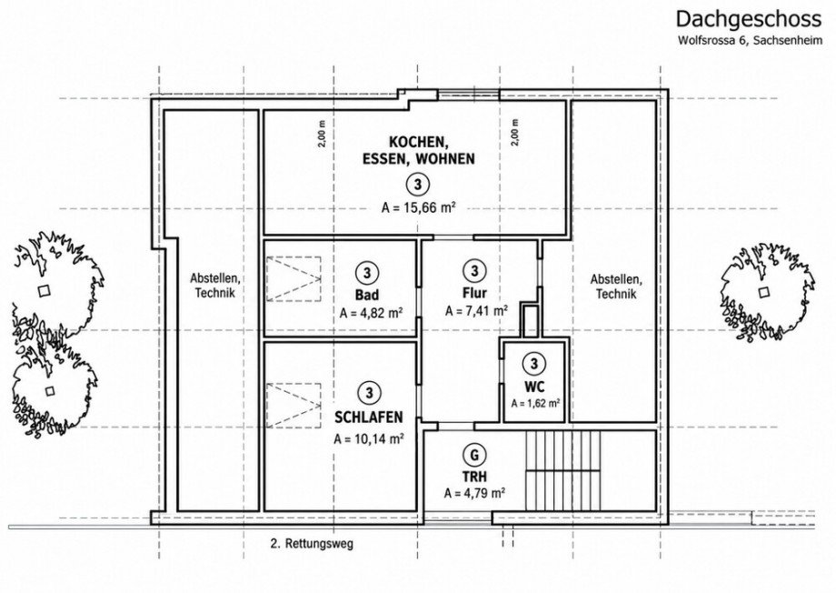 DG Grundriss Dachgeschosswohnung Sachsenheim
