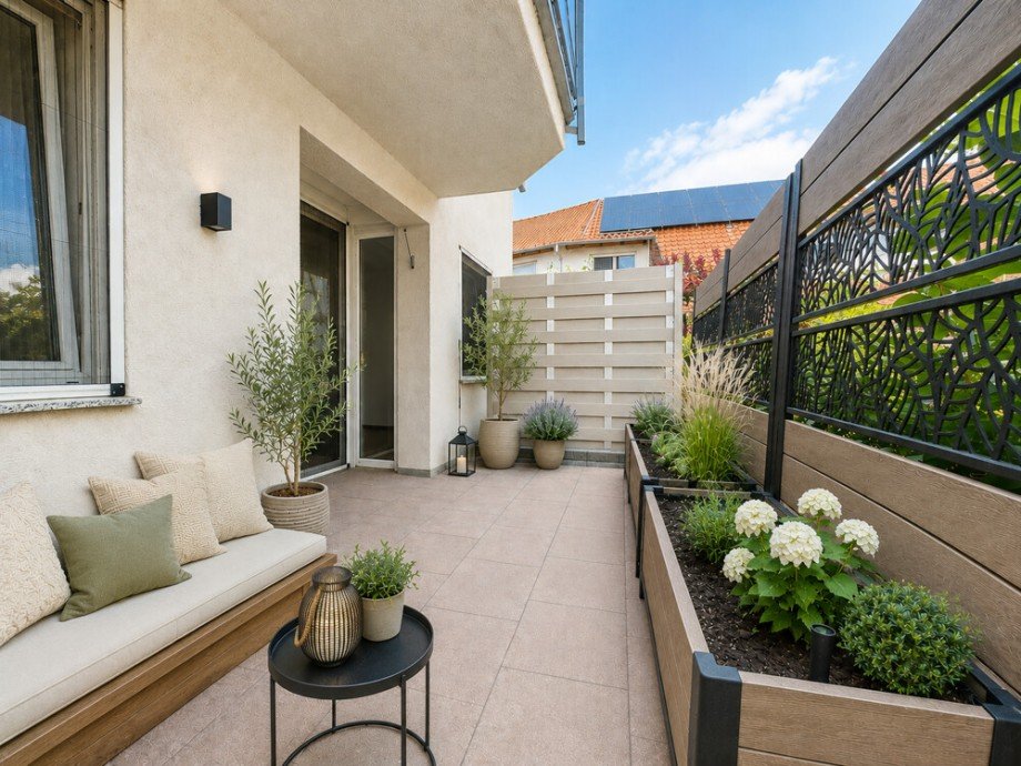 Terrasse_virtuell eingerichtet Erdgeschosswohnung Oppenweiler
