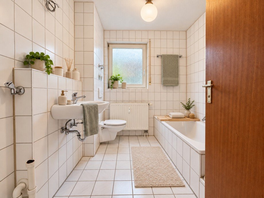 Badezimmer_mit KI virtuell eingerichtet Erdgeschosswohnung Bad Wimpfen