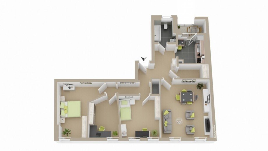 Grundriss (illustriert) Etagenwohnung Vaihingen an der Enz