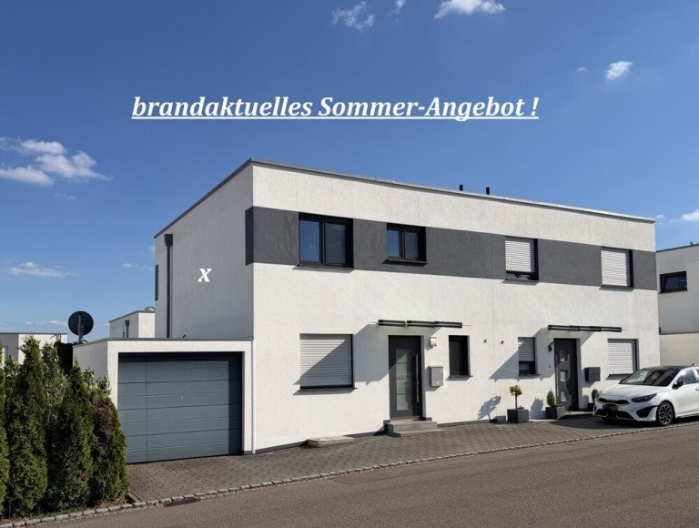 Hausansicht von Nordost ... Abstatt Doppelhaush�lfte *** modernes Wohnen ... neuwertige Einfamilien-Doppelhaush�lfte mit hochwertiger Ausstattung ! ***