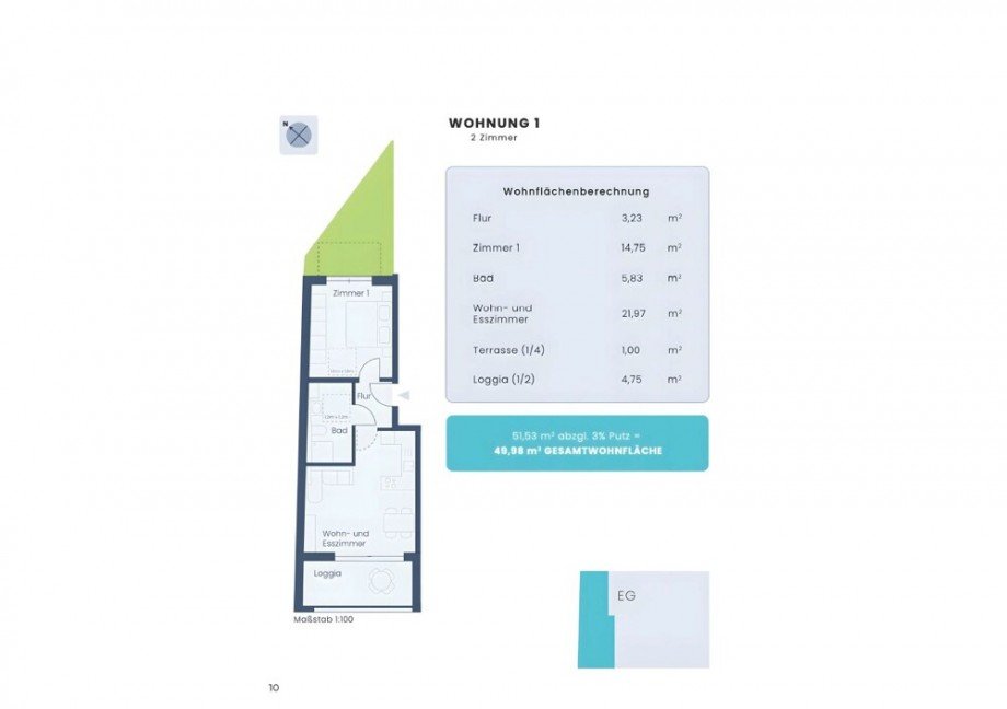 Grundriss Erdgeschosswohnung Vaihingen an der Enz