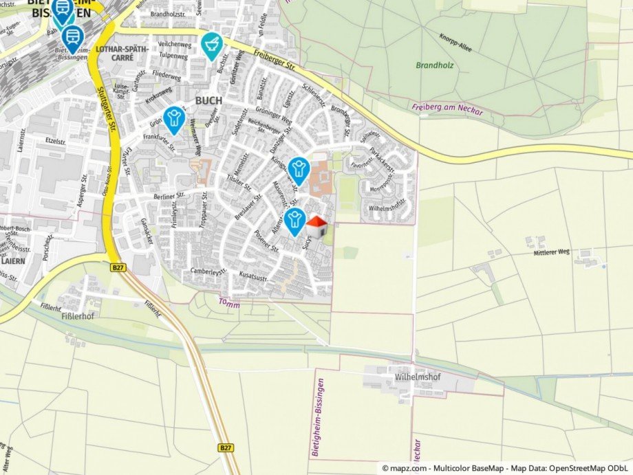 Geolyzer Kartenausschnitt Etagenwohnung Bietigheim-Bissingen / Bissingen