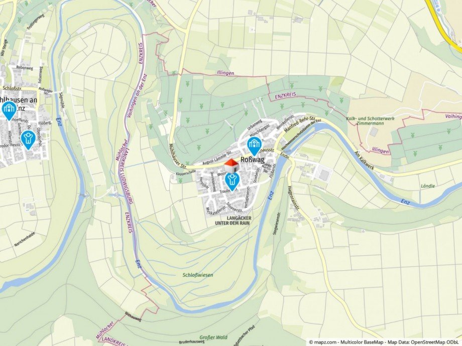 Geolyzer Kartenausschnitt Bungalow Vaihingen an der Enz / Ro�wag