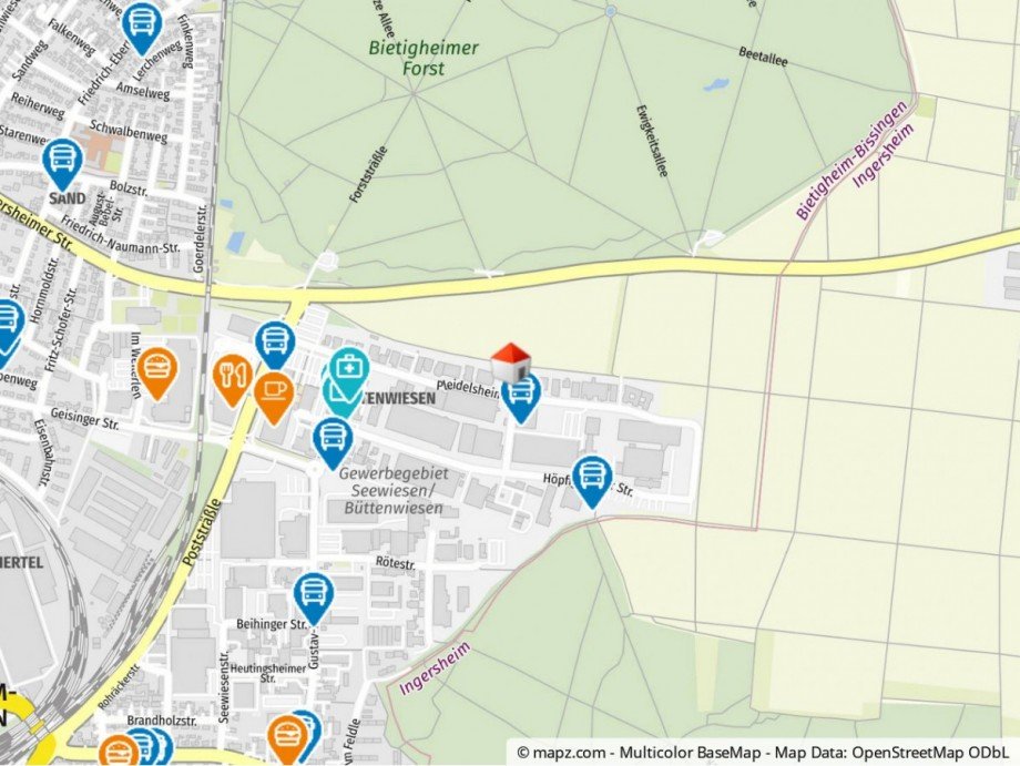 Geolyzer Kartenausschnitt B�rofl�che Bietigheim-Bissingen