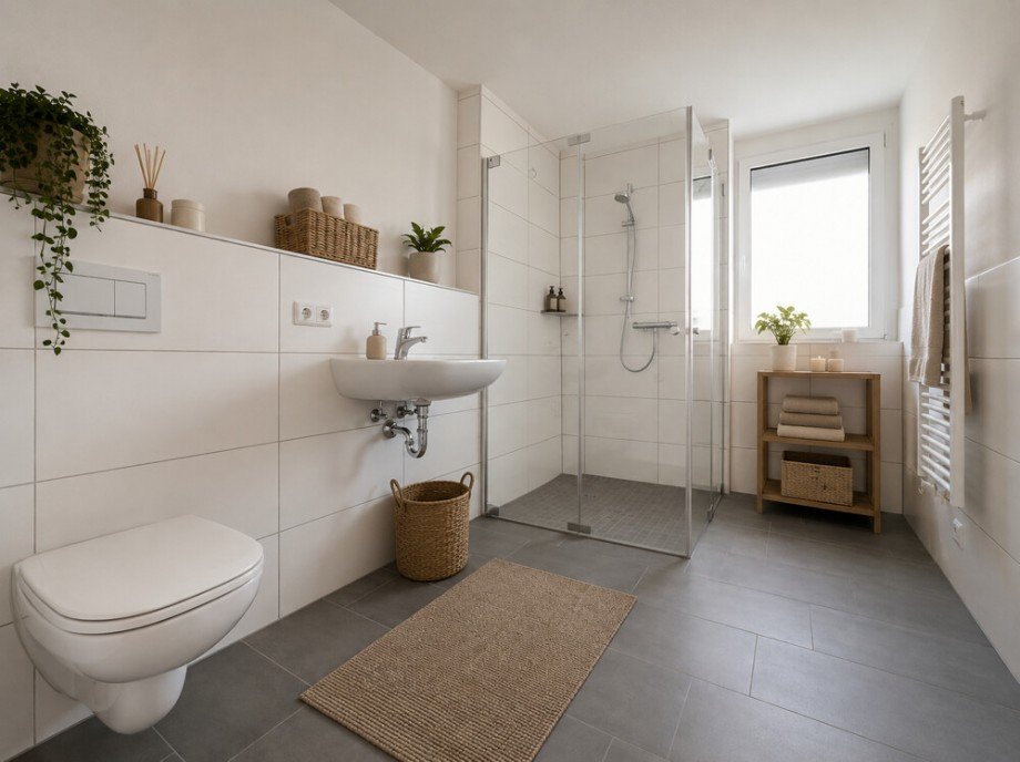 Badezimmer - virtuell m�blierte Darstellung Etagenwohnung Beilstein / Schmidhausen