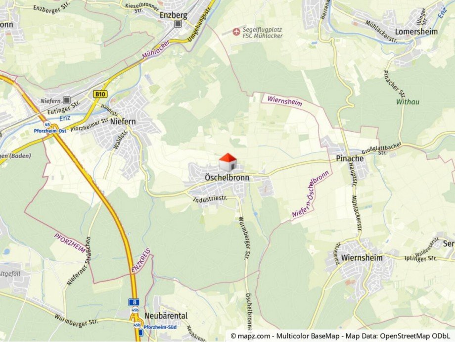Geolyzer Kartenausschnitt Einfamilienhaus Niefern-�schelbronn / �schelbronn