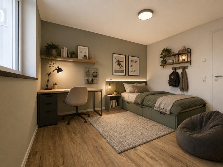 Kinderzimmer - virtuell m�blierte Darstellung Etagenwohnung Beilstein / Schmidhausen