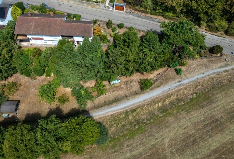 Luftaufnahme 2 Remseck am Neckar Chalet Ein au�ergew�hnliches Zuhause mit gro�em Potenzial und traumhaftem Blick ins Gr�ne
