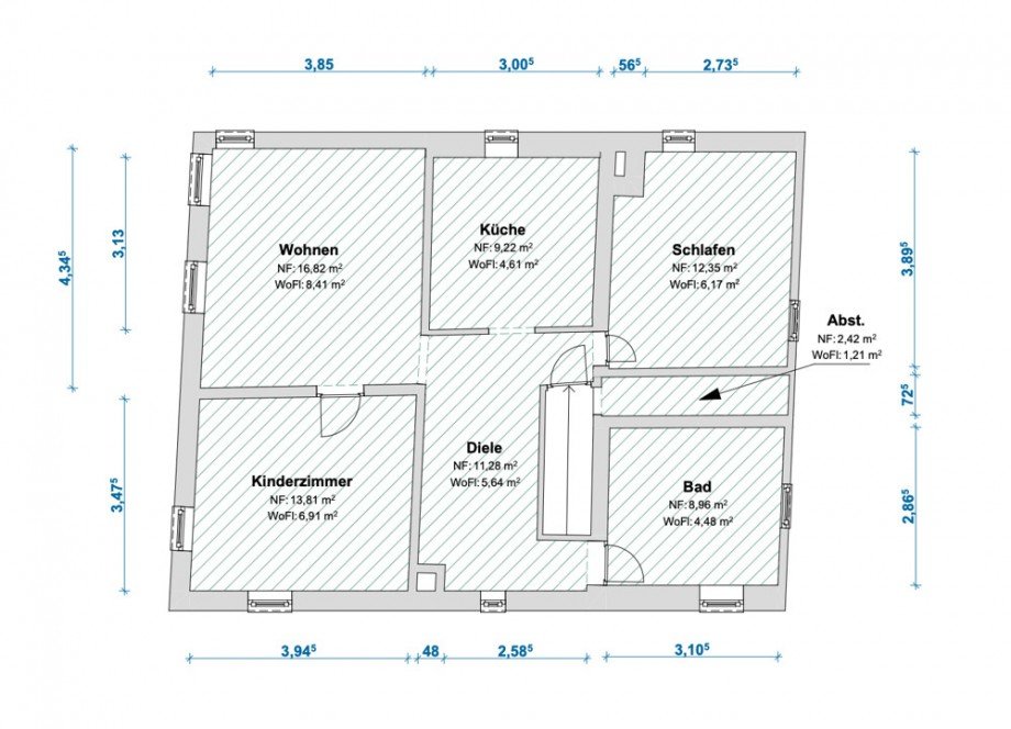 Grundriss OG Zweifamilienhaus Sachsenheim-Ochsenbach