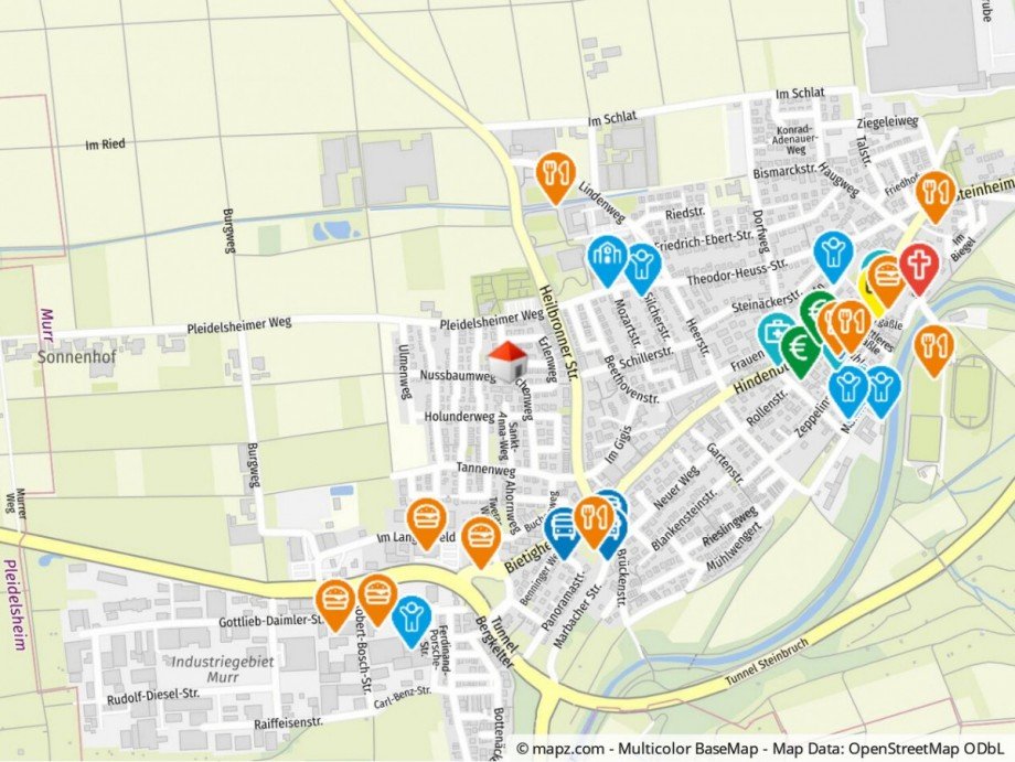 Geolyzer Kartenausschnitt Etagenwohnung Murr