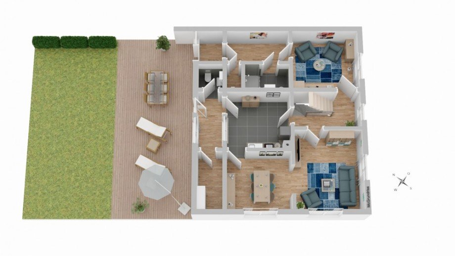 Grundriss OG Doppelhaush�lfte W�stenrot / Schweizerhof
