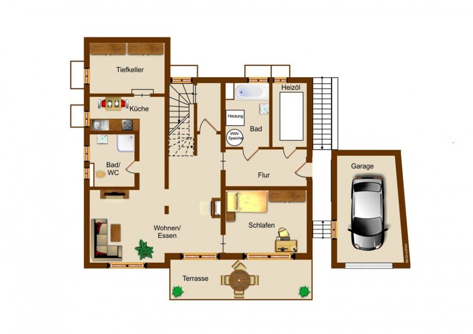 Raumaufteilung_UG Einfamilienhaus Vaihingen an der Enz / Aurich