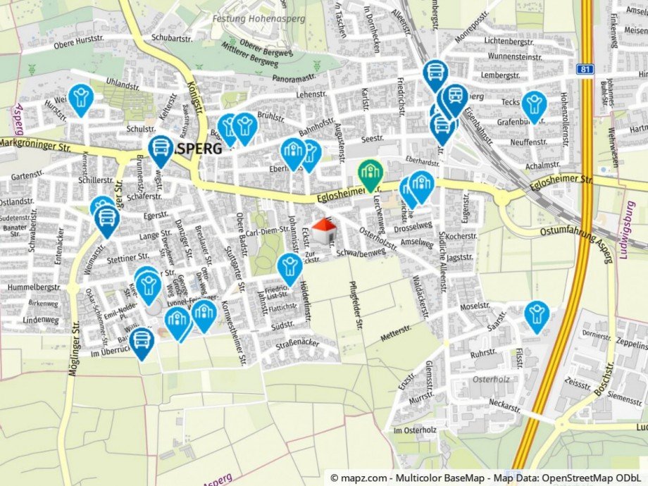Geolyzer Kartenausschnitt Reihenhaus Asperg