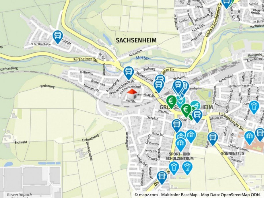 Geolyzer Kartenausschnitt Dachgeschosswohnung Sachsenheim