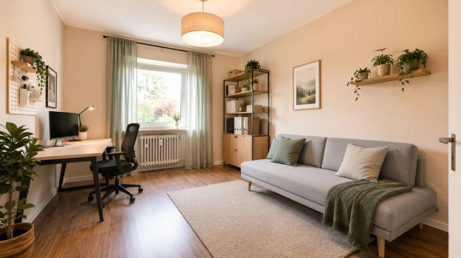 Arbeitszimmer_KI bearbeitet Etagenwohnung Asperg