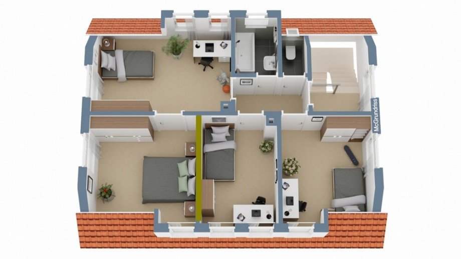 Obergeschoss (Illustriert) Doppelhaush�lfte M�hlacker / Lomersheim