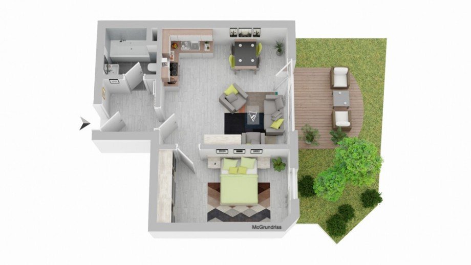 Grundriss Erdgeschosswohnung Marbach am Neckar