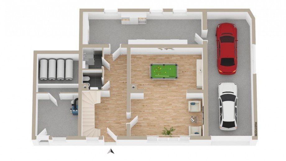 Haus2_Grundriss EG Zweifamilienhaus W�stenrot / Schweizerhof