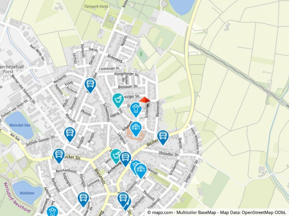 Geolyzer Kartenausschnitt Erdgeschosswohnung Forst