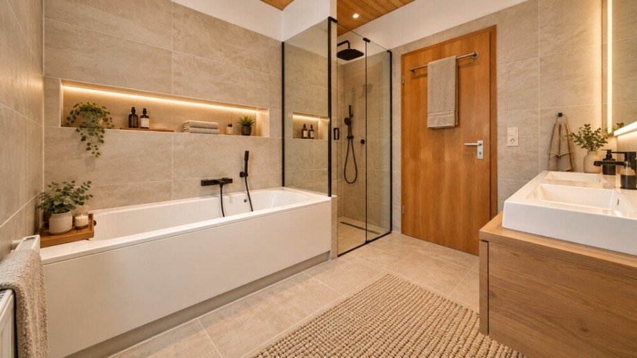Badezimmer KI bearbeitet Bungalow Oberstenfeld