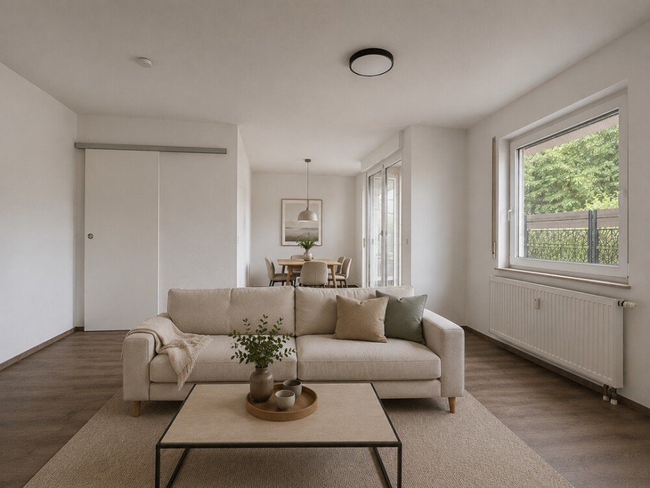 WohnEssbereich_virtuell eingerichtet Erdgeschosswohnung Oppenweiler
