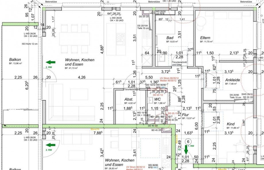 Grundriss Etagenwohnung Beilstein / Schmidhausen