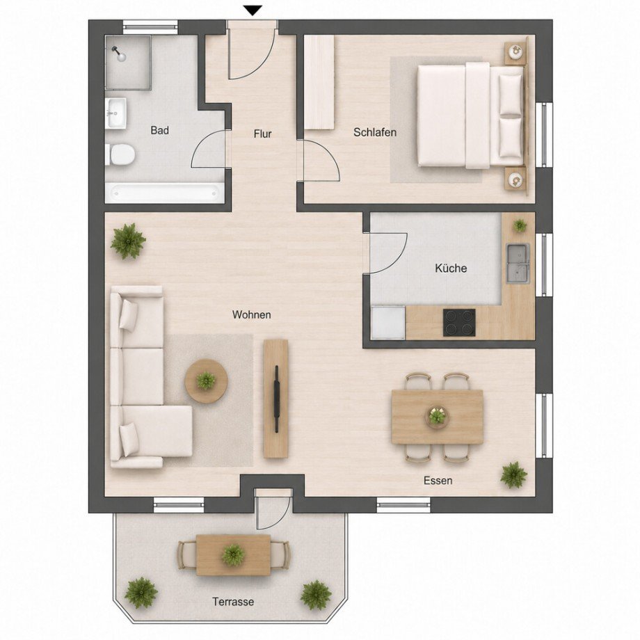 Grundriss Erdgeschosswohnung Oppenweiler