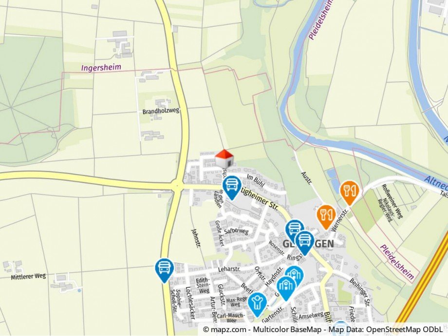 Geolyzer Kartenausschnitt Erdgeschosswohnung Freiberg am Neckar