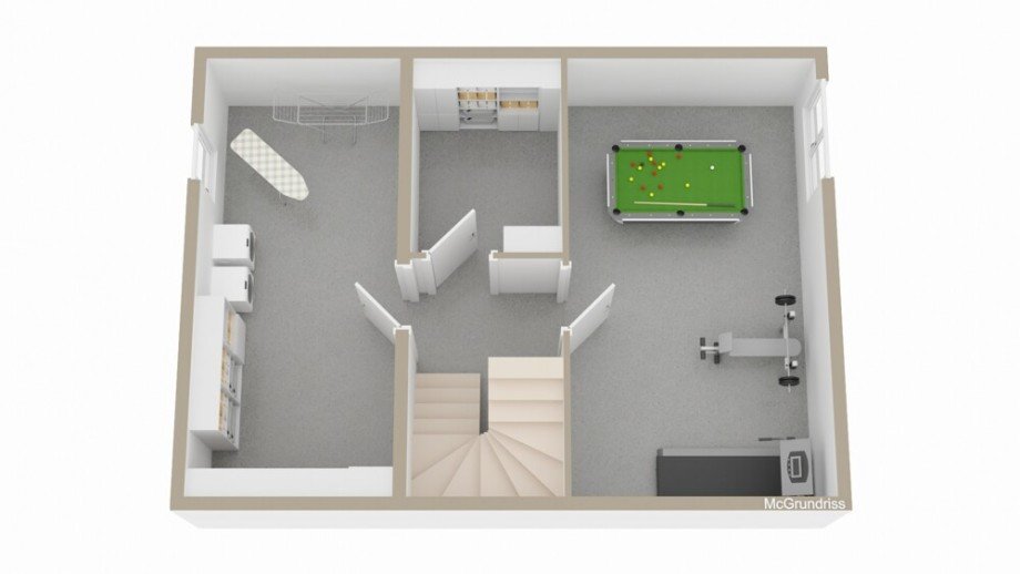 3D-Grundriss - UG Doppelhaush�lfte Abstatt