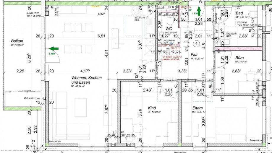 Grundriss 4,5 Zimmer Etagenwohnung Beilstein / Schmidhausen